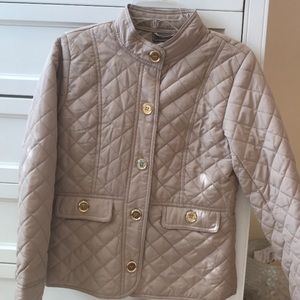 Jane Ashley Quilted Camel Khaki Jacket Size Small EUC